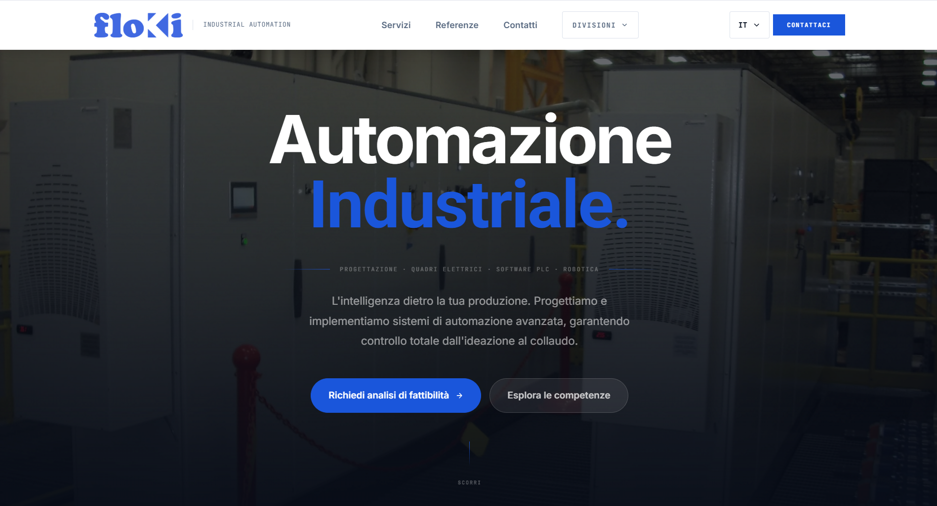 Screenshot del sito floKi - Automazione Industriale